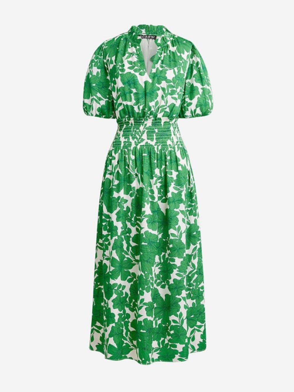 J. Crew Smocked-waist Dress in Greenhouse Floral Print | Size XS
